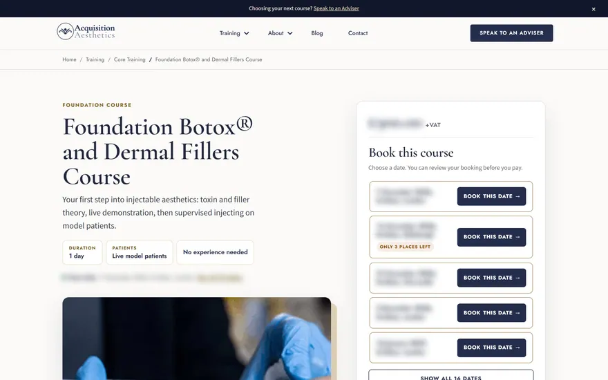 Acquisition Aesthetics: course page