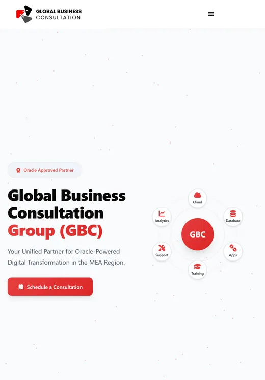 GBCG home page on a tablet