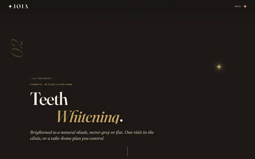 JOIA: treatments whitening page