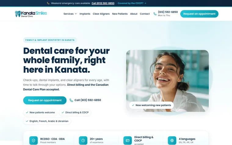 Kanata Smiles, Kanata, ON: A family dental clinic site