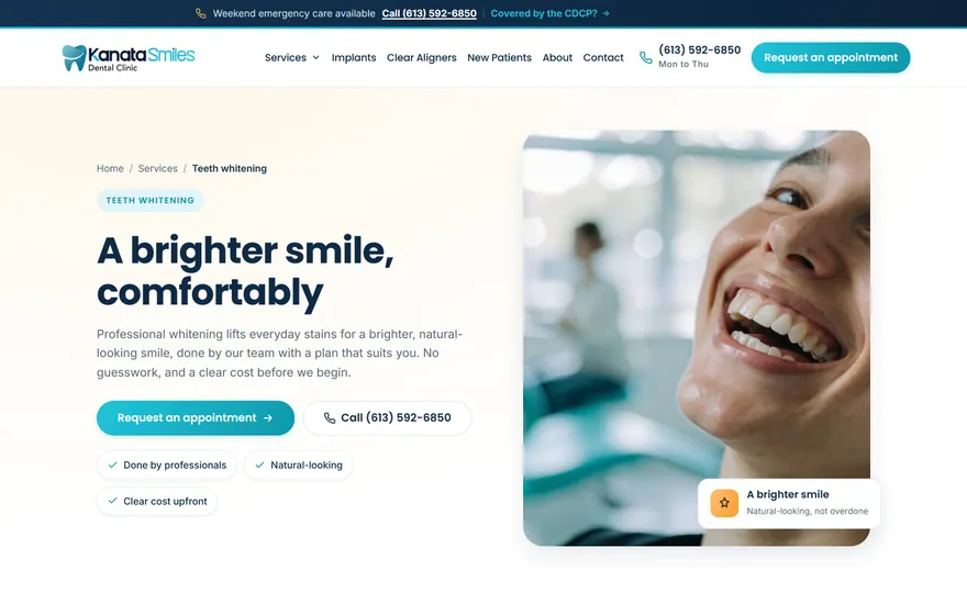 Kanata Smiles: teeth whitening page