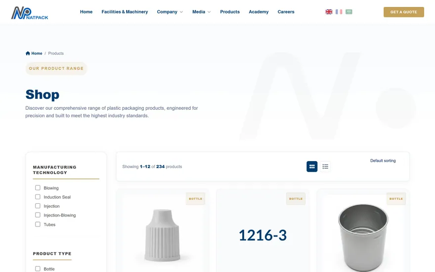 Natpack: shop page