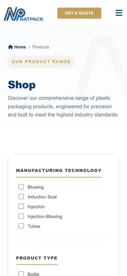 Natpack: shop page on a phone