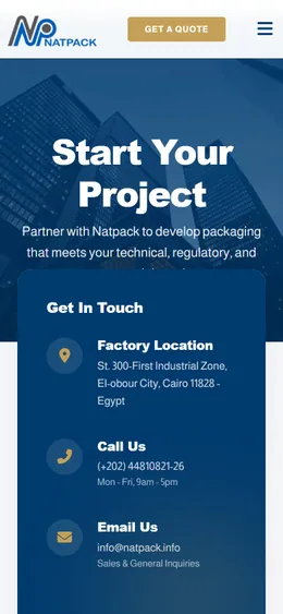Natpack: contact page on a phone