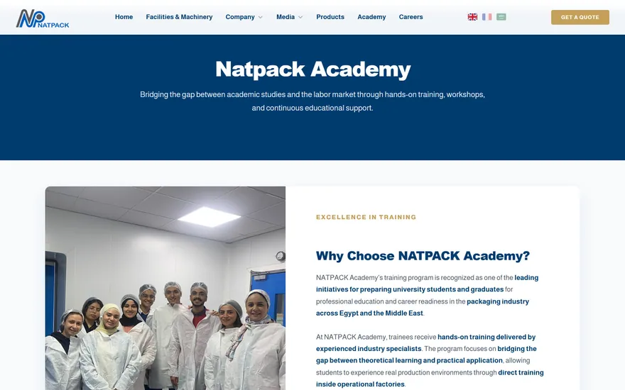 Natpack: natpack academy page