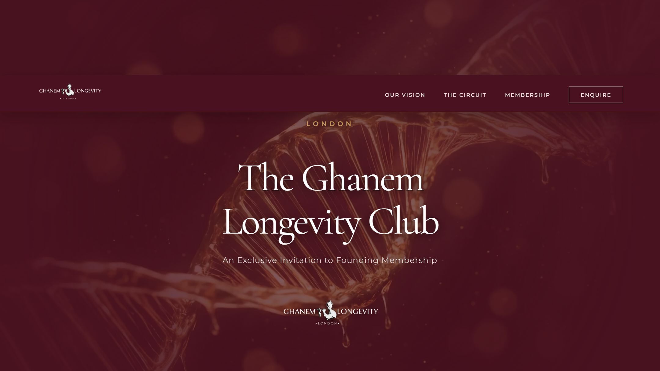 The Ghanem Longevity Club website, a live client site grown by Digilayers