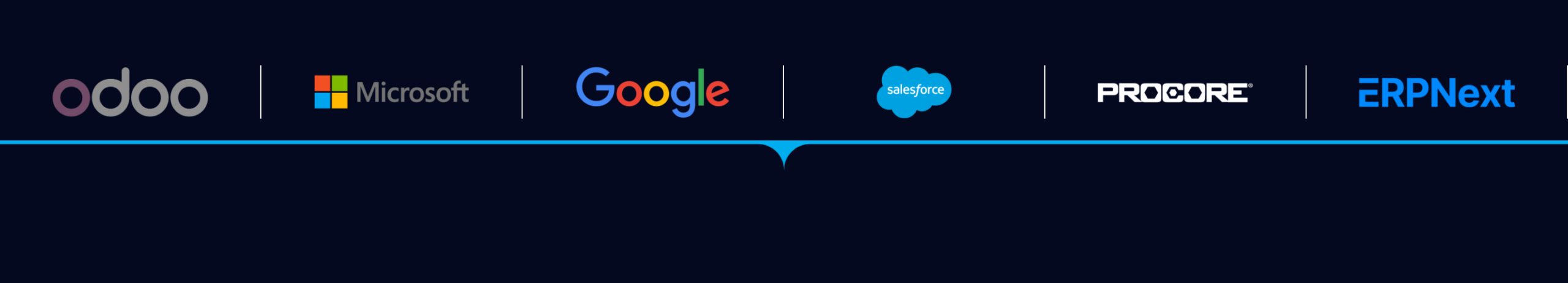 Partner ecosystem row across the top of the site