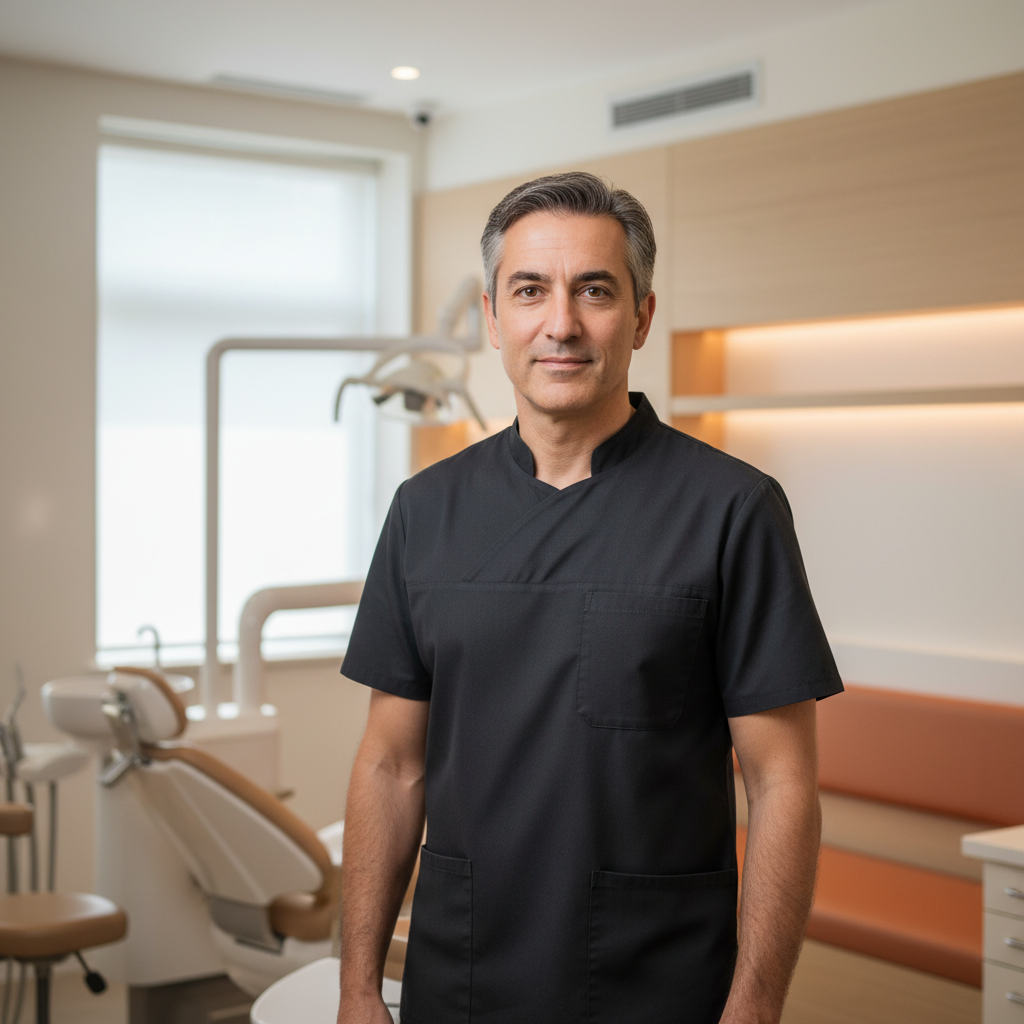An implant and cosmetic dental surgeon in a modern surgery
