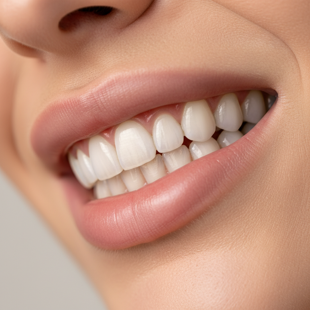 Porcelain veneers — close-up of a finished smile